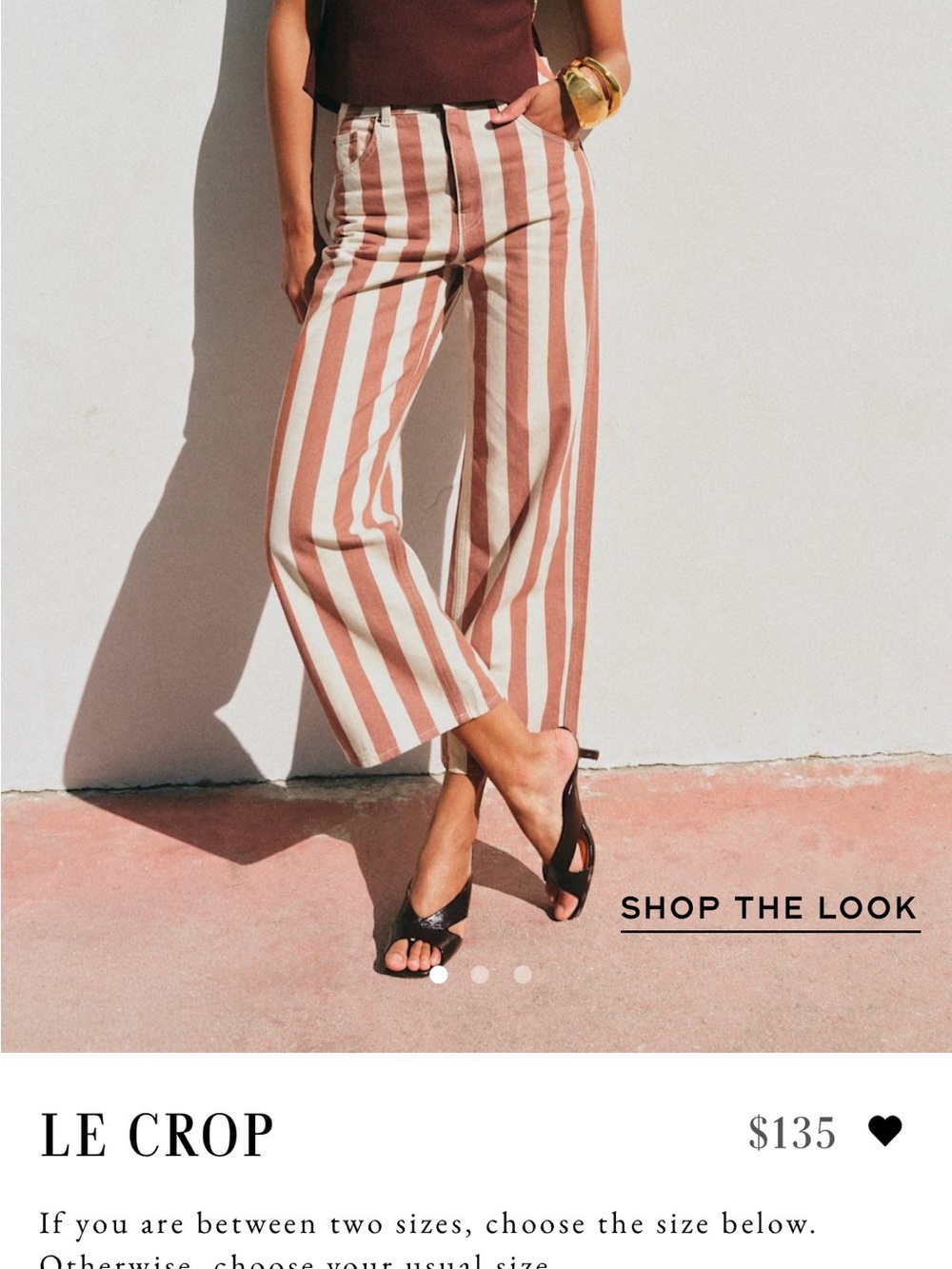 Sézane Le Crop in Ecru and Coffee stripes, Sz 42/US 10